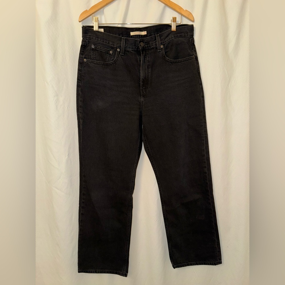Levi's Women's Loose Straight Black Denim Jeans 30x30